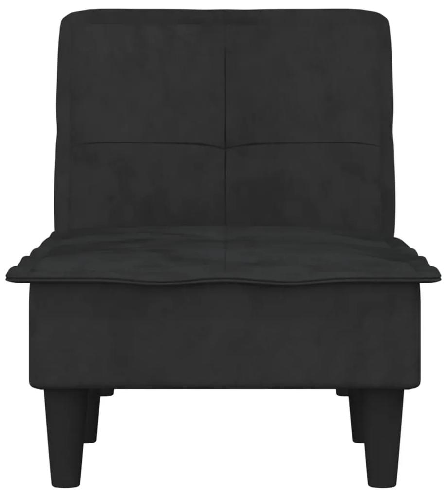 Chaise longue veludo preto