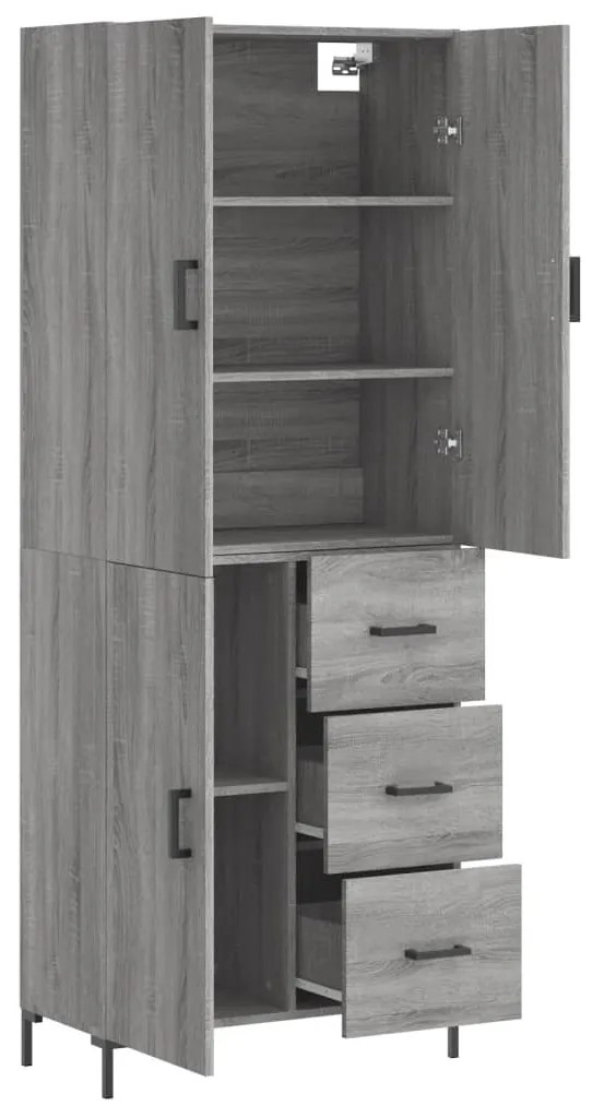 Armário alto 69,5x34x180 cm derivados de madeira sonoma cinza