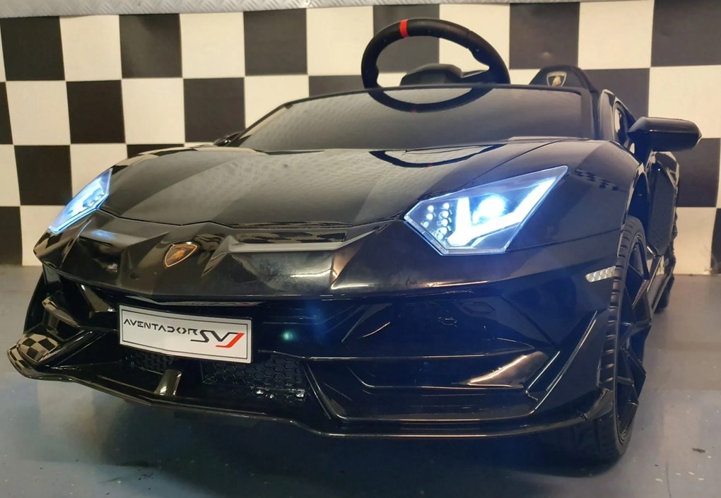 CARRO BATERIA  INFANTIL LAMBORGHINI AVENTADOR 12VOLT PRETO METALIZADO