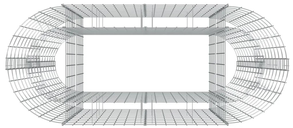 Canteiro elevado/cesto gabião 120x50x100 cm ferro galvanizado
