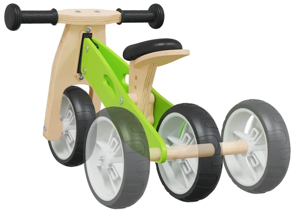 Bicicleta de equilíbrio p/ crianças 2 em 1 verde