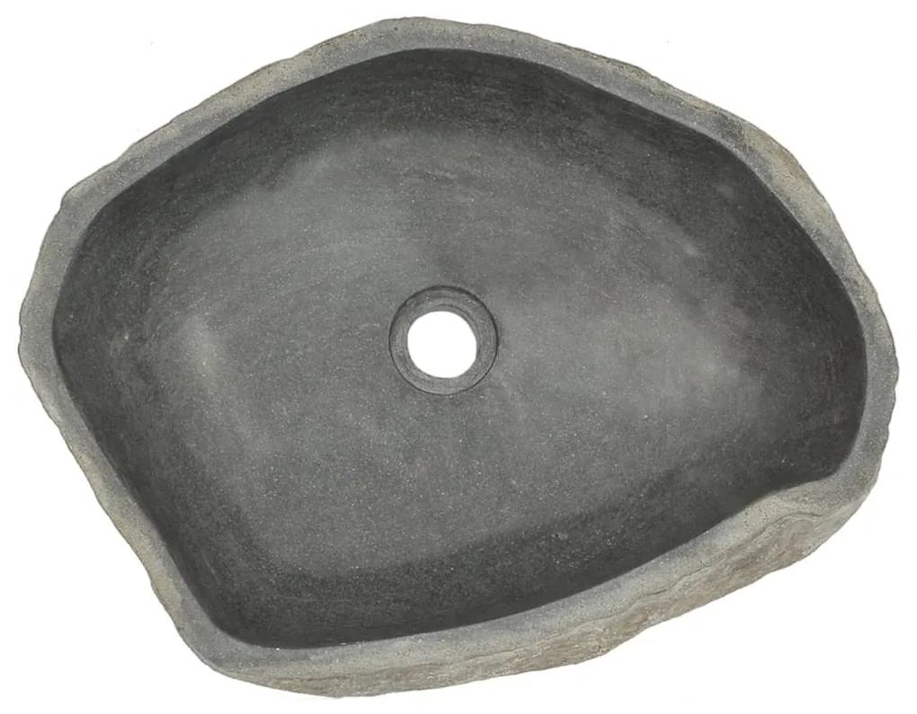 Lavatório Oval Nature em Pedra do Rio - 45-53 cm - Design Rústico