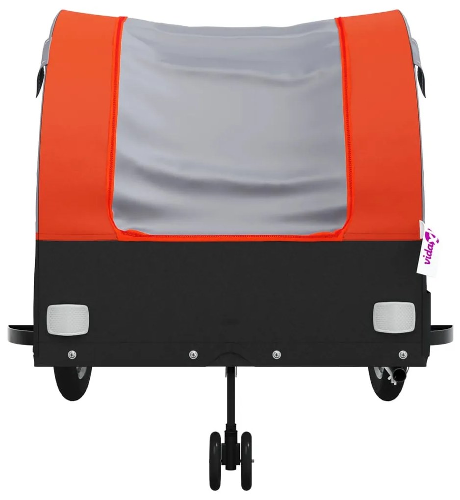 Reboque para bicicleta 45 kg ferro preto e laranja