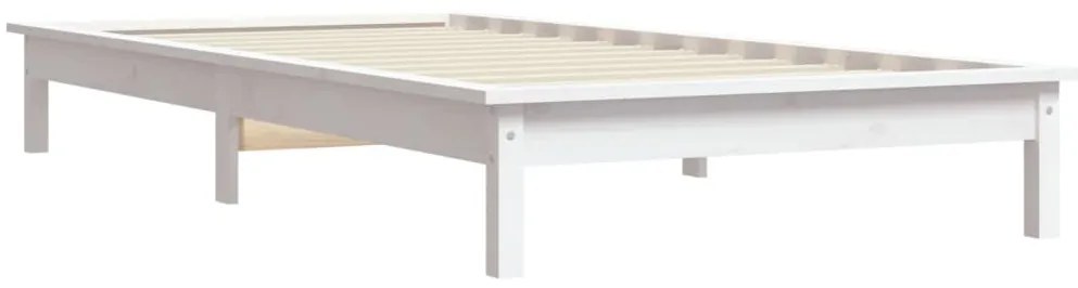Estrutura de cama de solteiro 90x190 cm pinho maciço branco