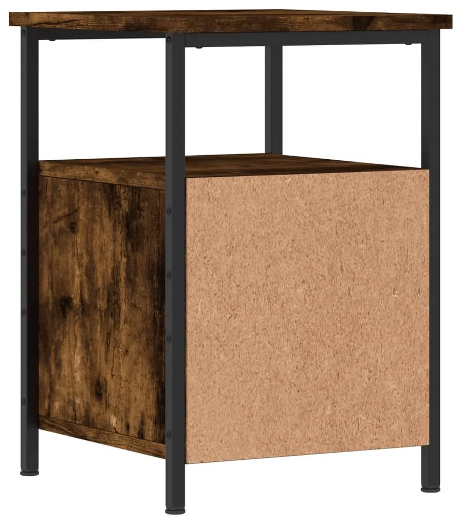 Mesas de cabeceira 2 pcs derivados de madeira carvalho fumado