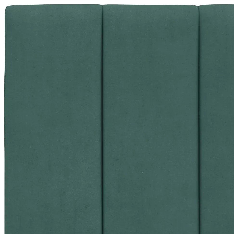 Cama com colchão 90x200 cm veludo verde-escuro