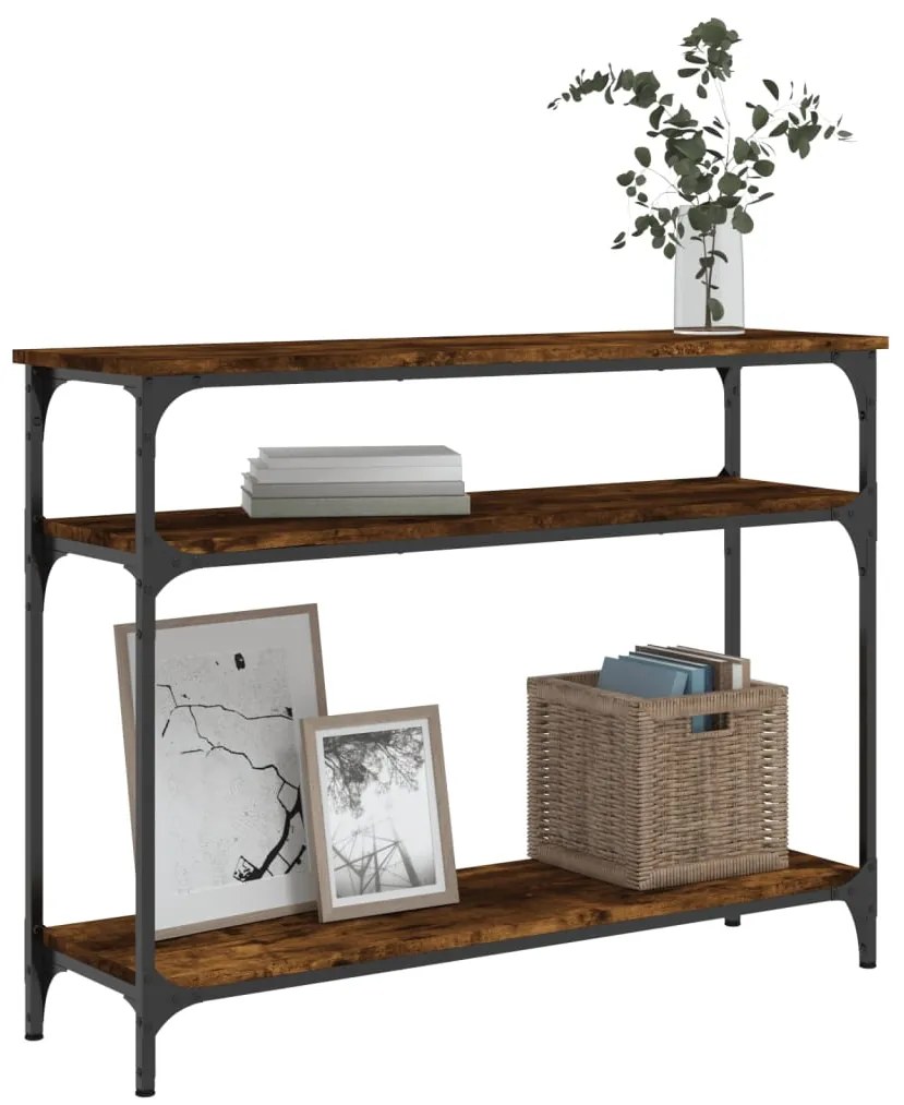 Mesa consola 100x29x75 cm derivados de madeira carvalho fumado