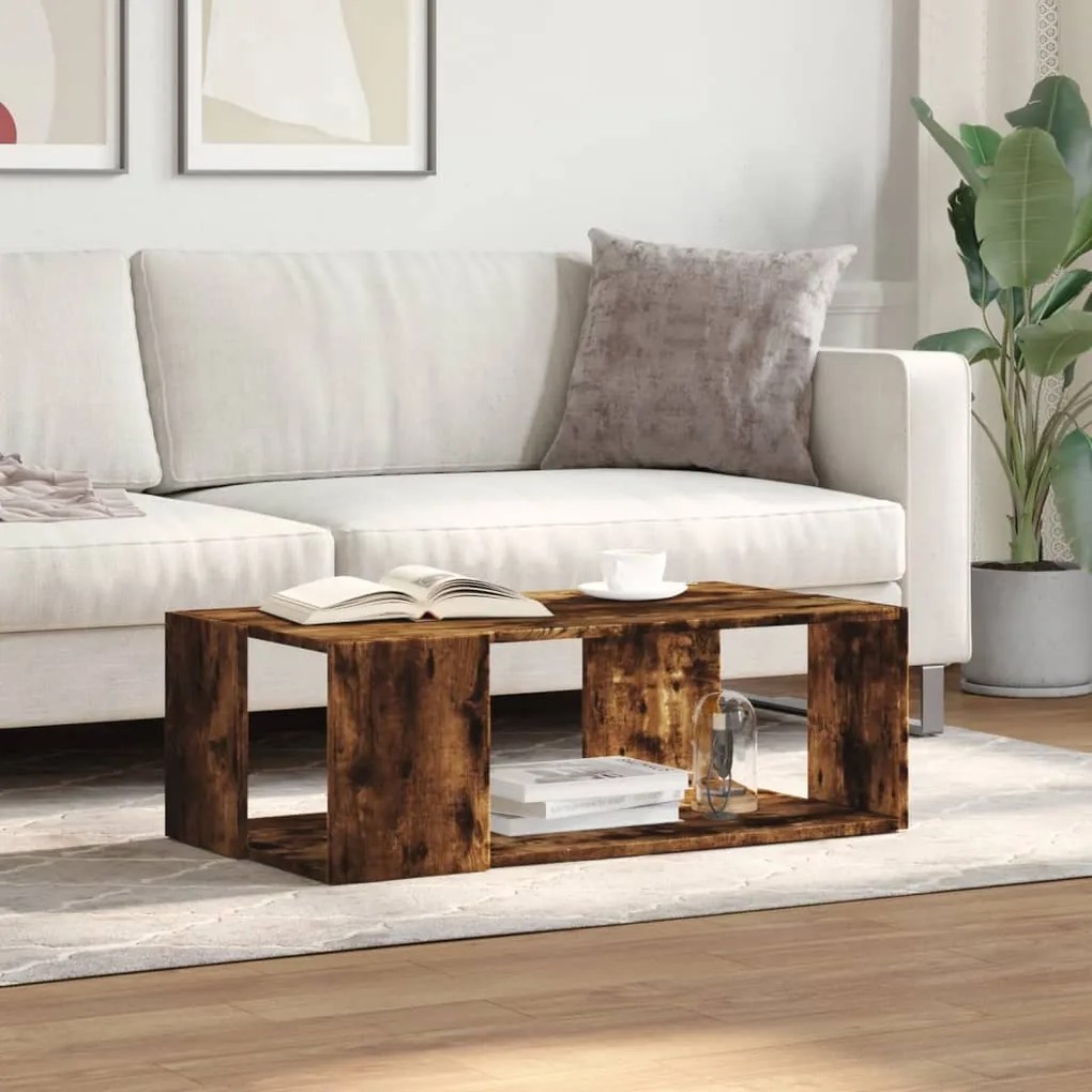 Mesa de centro 89,5x48x30 cm derivados madeira carvalho fumado