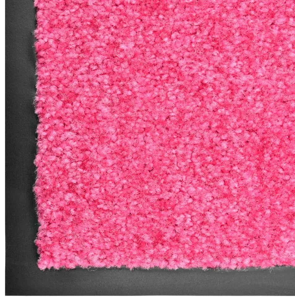 Tapete de porta lavável 90x120 cm rosa