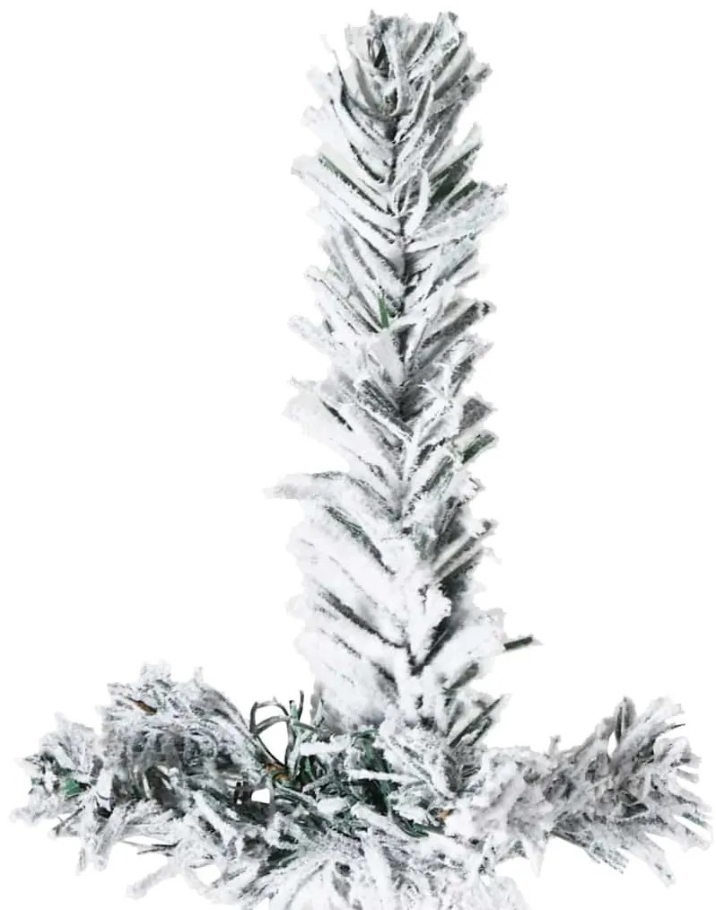 Meia árvore de Natal fina com flocos de neve 240 cm