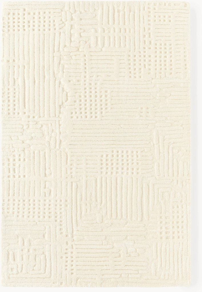 Tapete em lã artesanal com relevo Merima