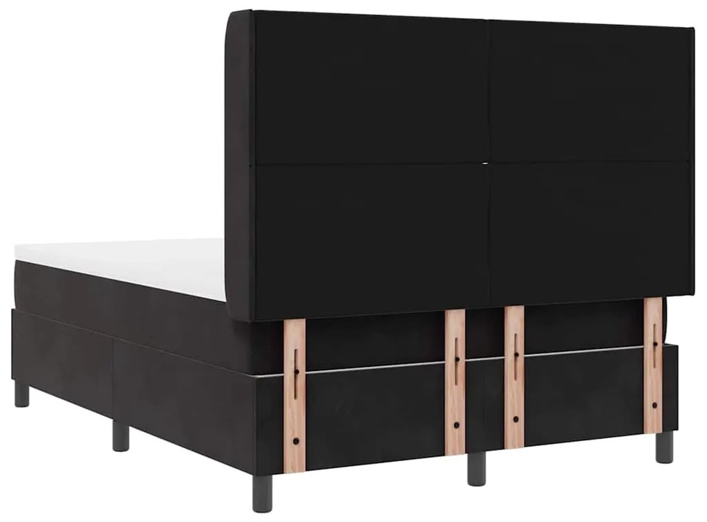Cama Box com Colchão vidaXL Preto 140x200 cm Veludo