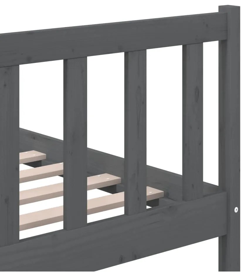Estrutura de cama 200x200 cm madeira maciça cinzento