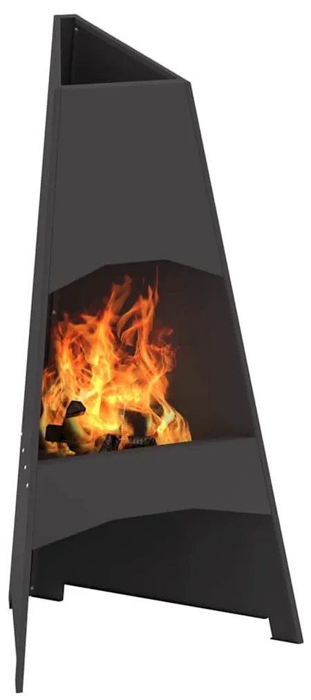 Fogueira Pyramid vidaXL Preta 50x45x95 cm Aço
