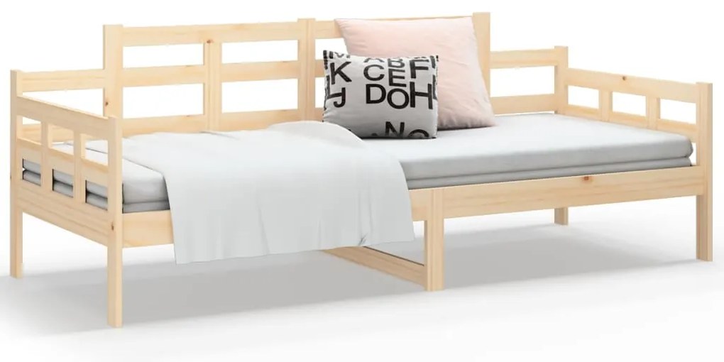 Sofá-cama 80x200 cm madeira de pinho maciça