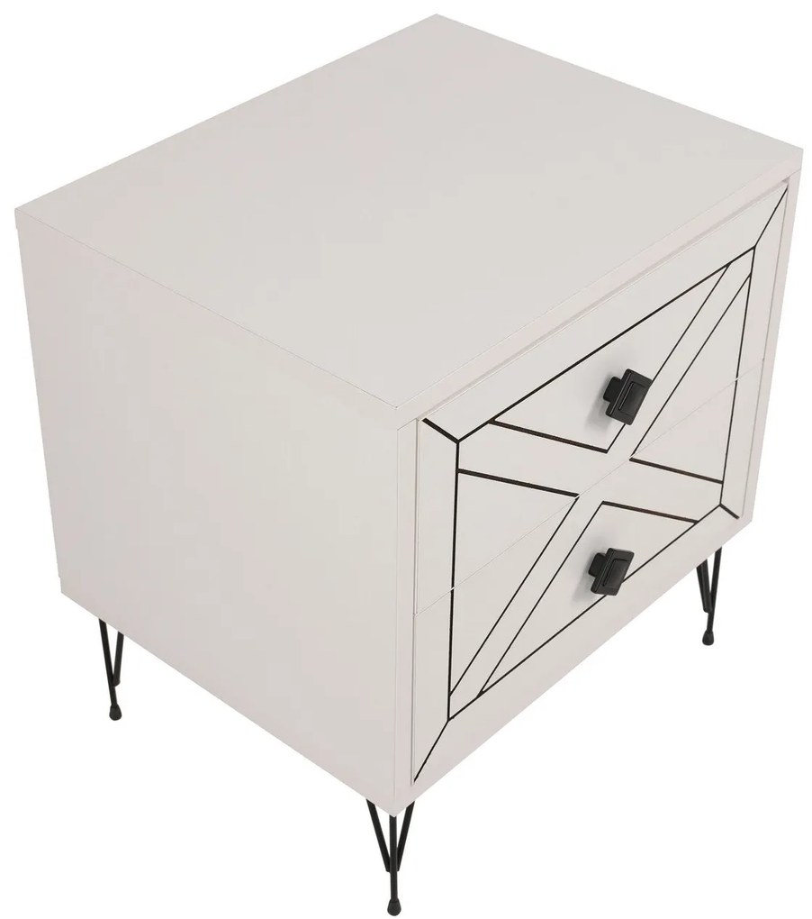 Mesa de Cabeceira Luna – Branco – 50x55x40 cm
