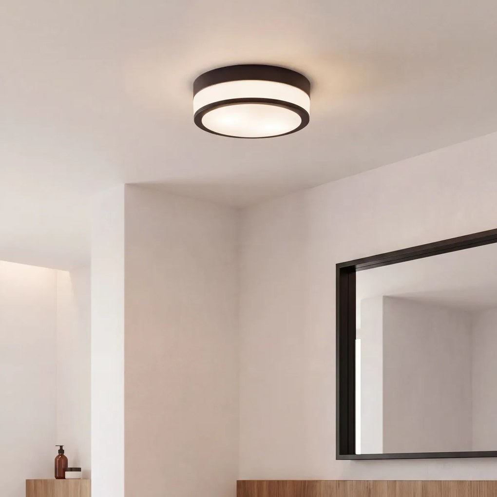 Candeeiro de teto exterior moderno preto 28 cm IP44 - Flavi