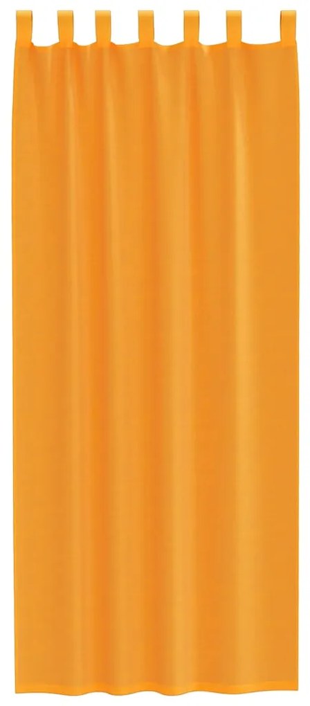 Cortinas de voile com laços 2 pcs laranja 140x260 cm