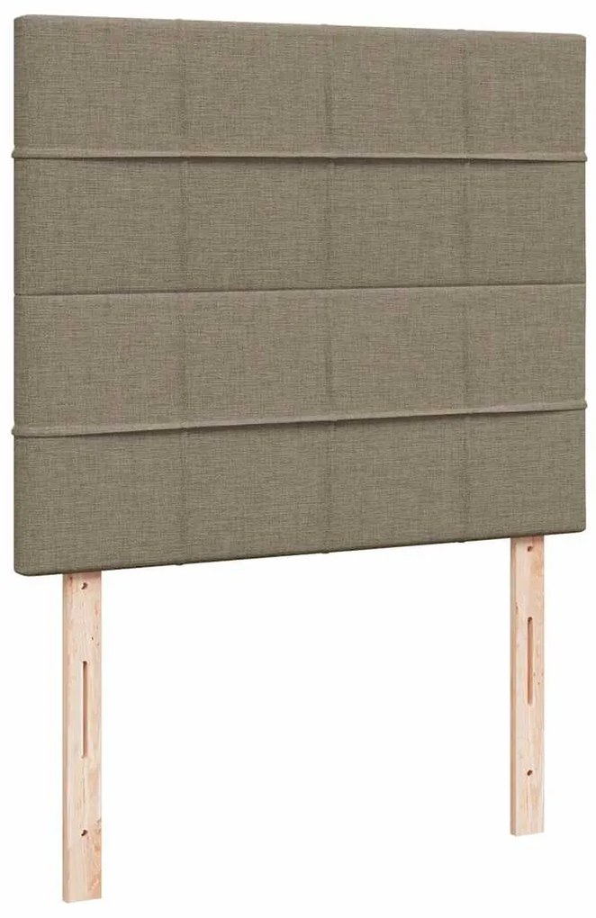 Cama box spring colchão/LED 120x190cm tecido cinza-acastanhado