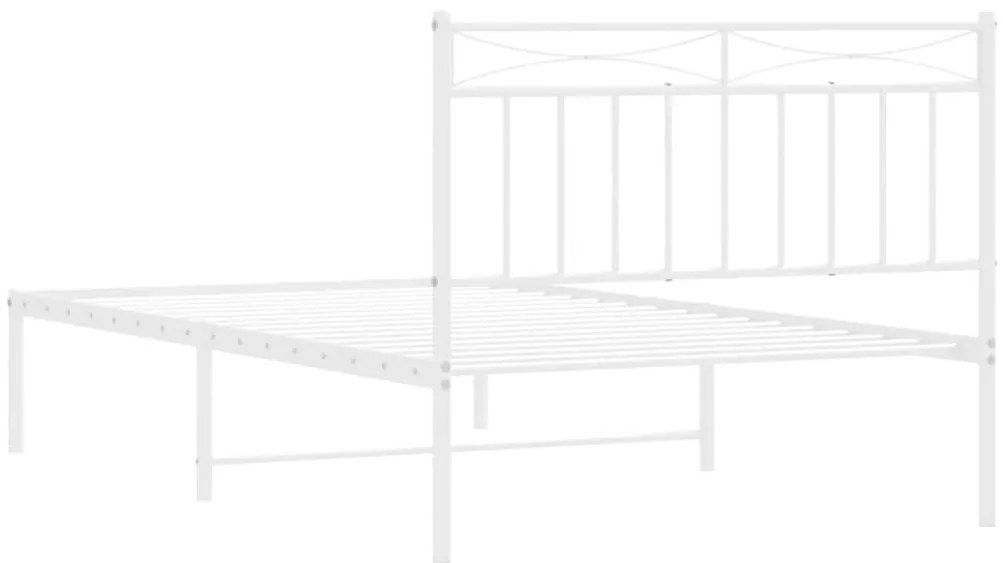 Estrutura de cama com cabeceira 100x200 cm metal branco