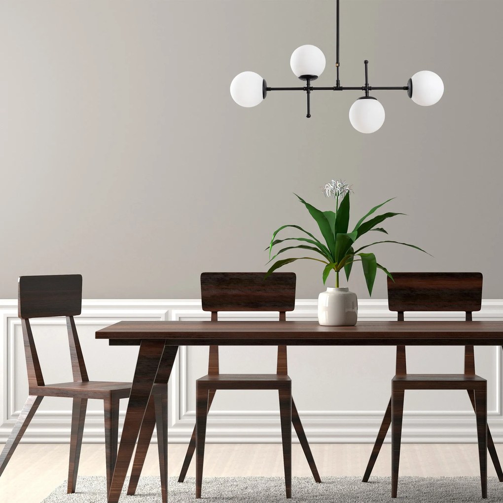 Chandelier Mudoni – Preto – 108 x 15 cm