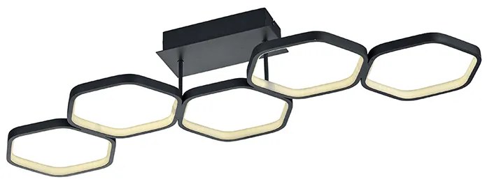 Candeeiro de teto cinzento com LED regulável em 3 níveis - Jetse Moderno