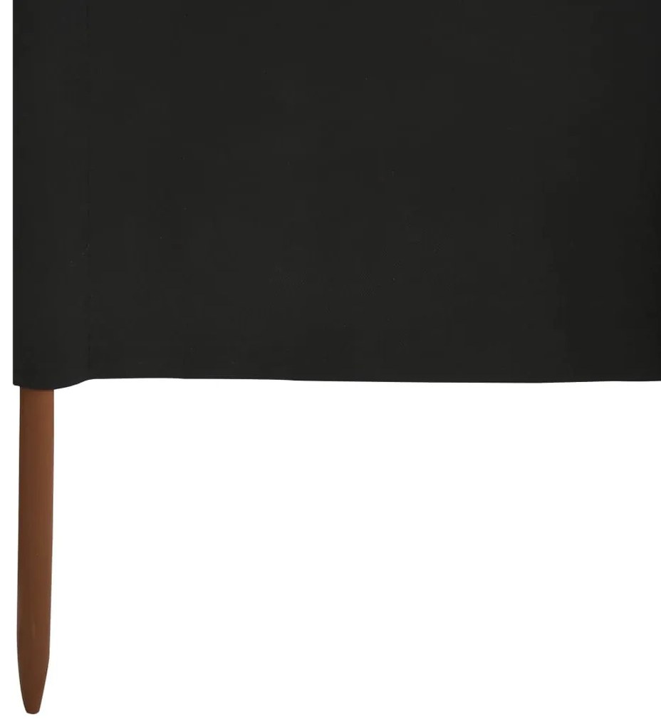 Para-vento com 3 painéis em tecido 400x160 cm preto