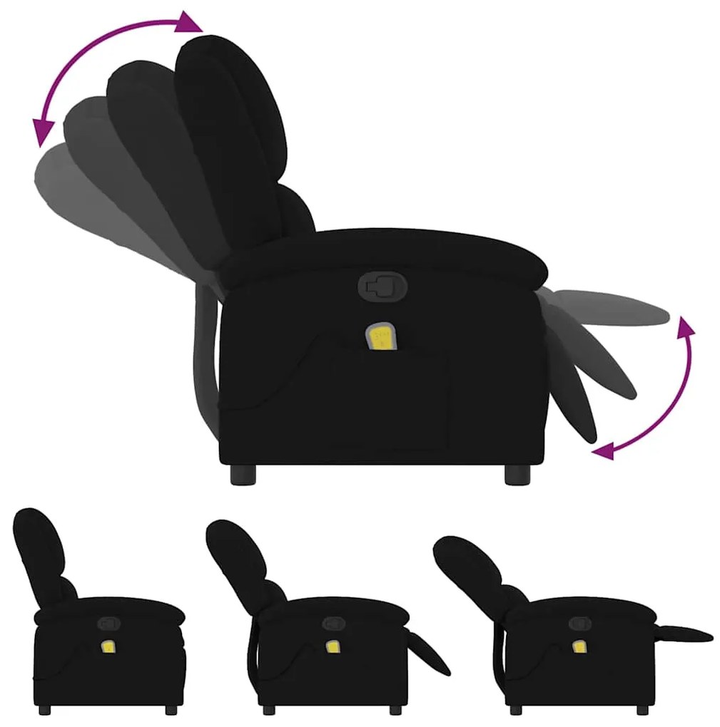 Poltrona de massagens reclinável veludo preto