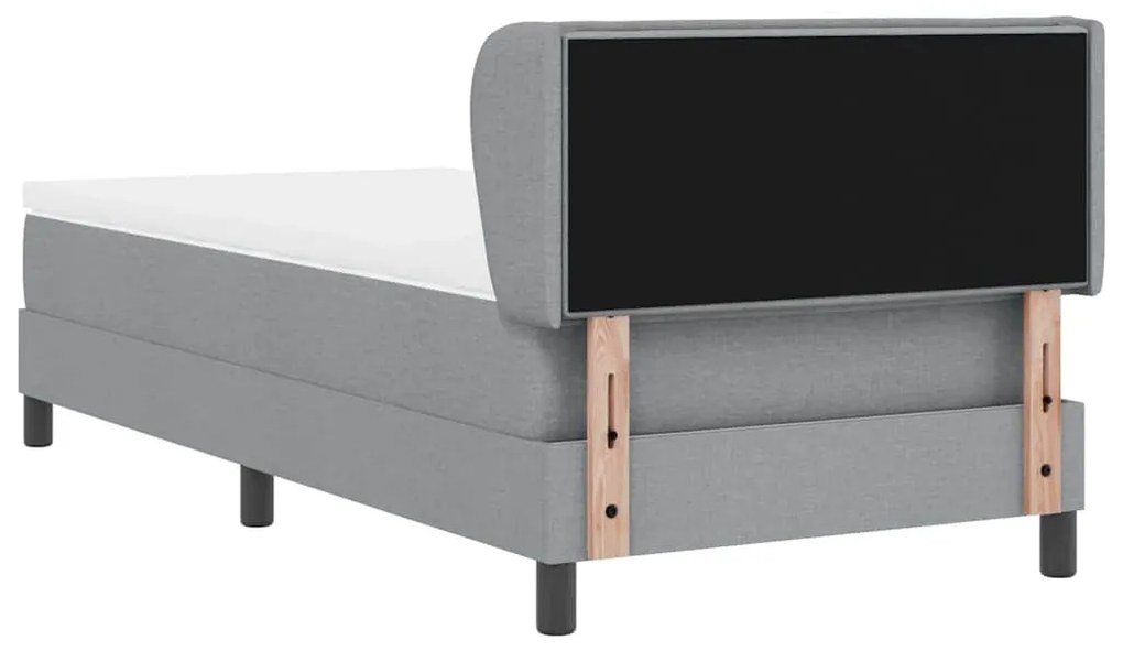 Cama Box Spring com Colchão vidaXL Cinza Claro 90x200 cm Tecido