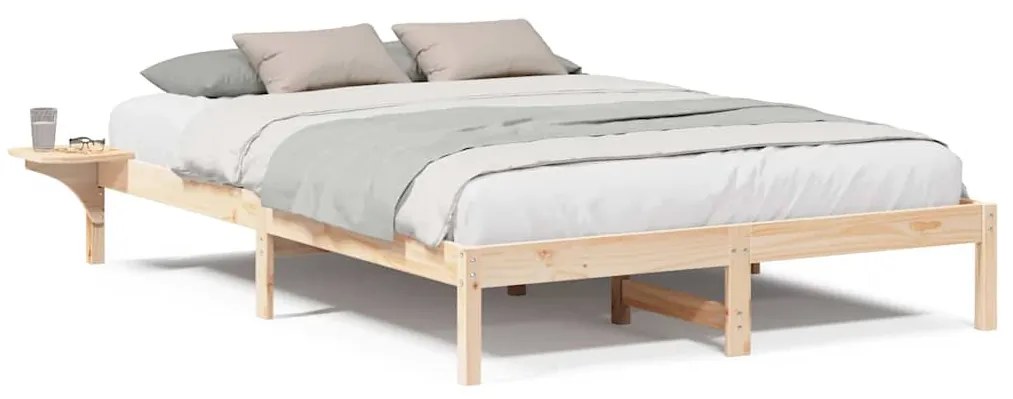 Estrutura de cama com mesas de cabeceira Castanho 140 x 200 cm