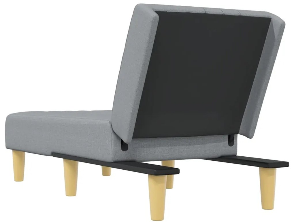 Chaise longue tecido cinzento-claro