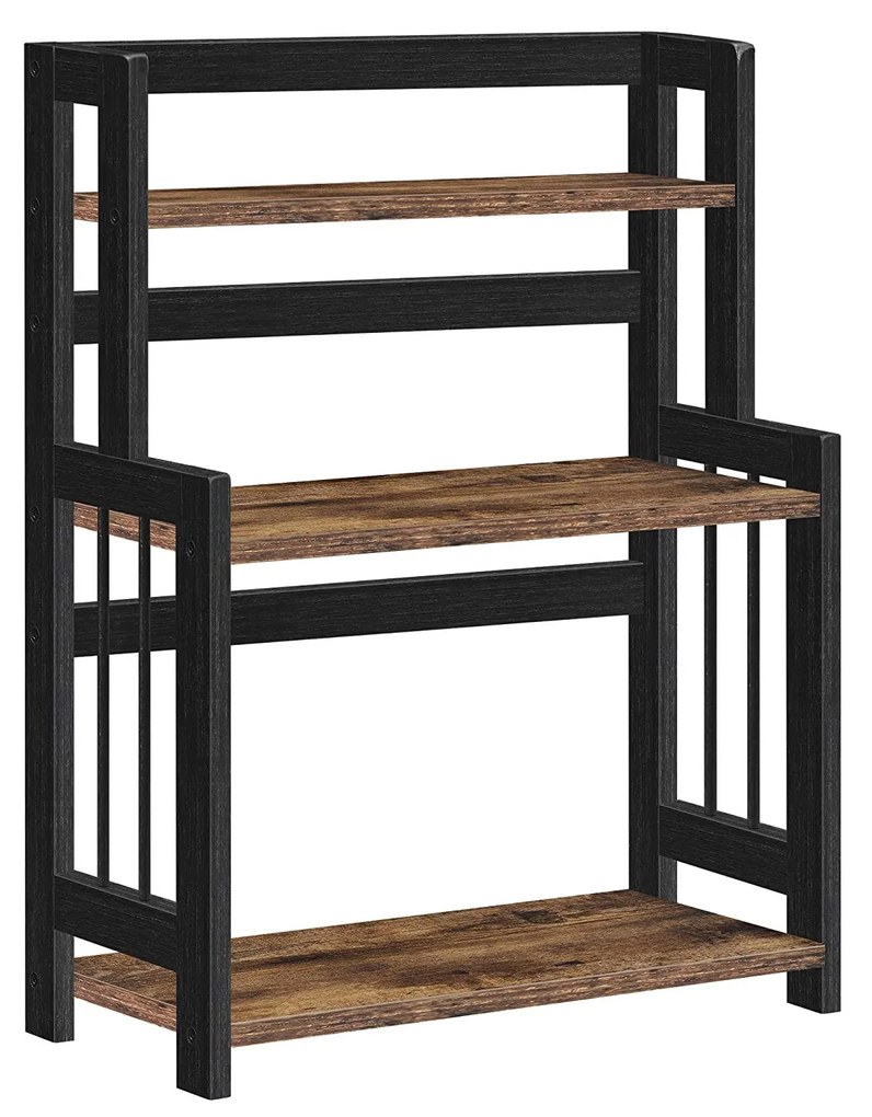 Prateleira de bancada com 3 níveis em bambu e MDF | SONGMICS | 41 x 18 x 53 cm | preto | OFS047B01.