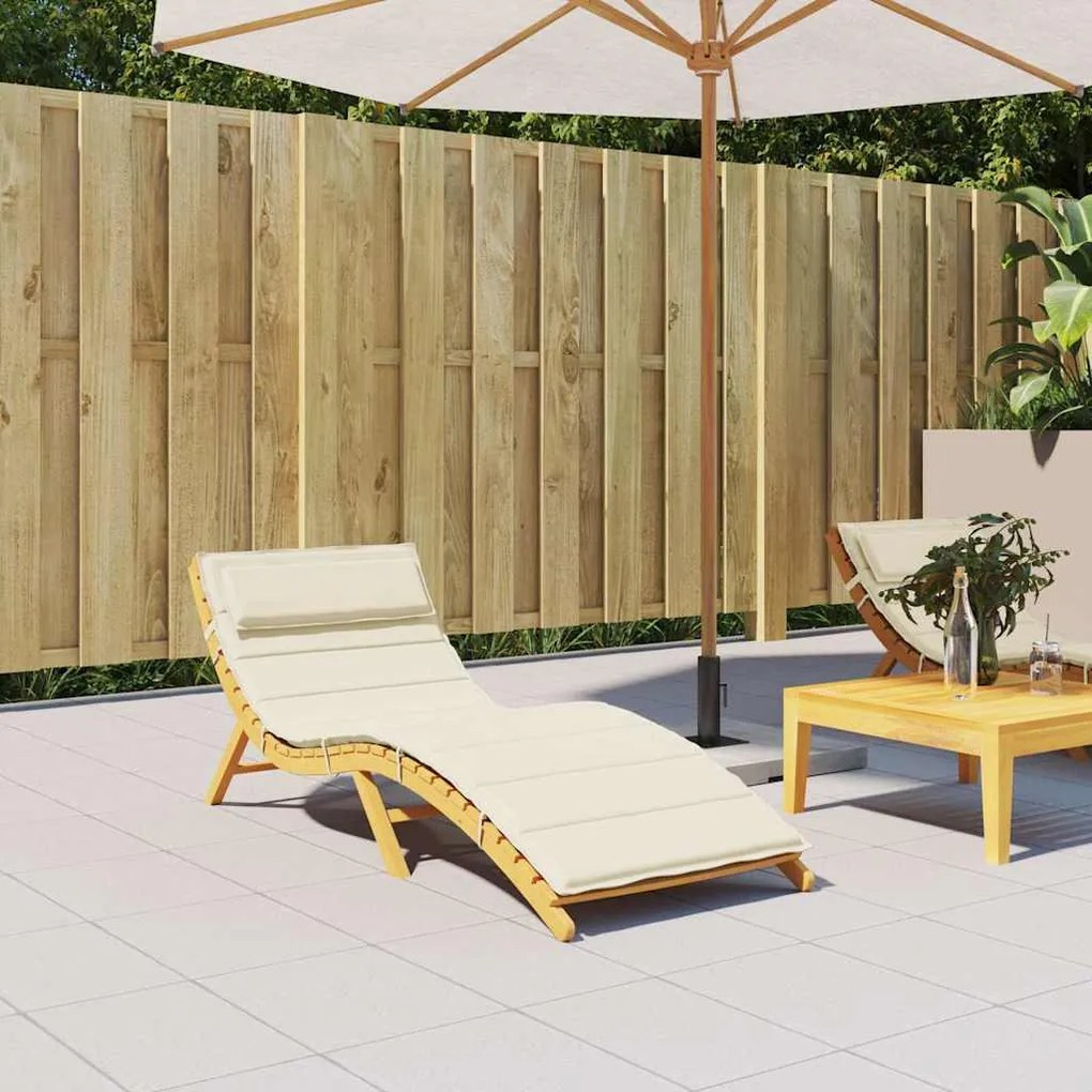 vidaXL Almofadão p/ espreguiçadeira 180x60x4cm tecido oxford cor creme