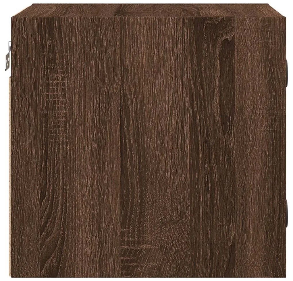 Mesa de cabeceira c/ porta vidro 35x37x35 cm carvalho castanho