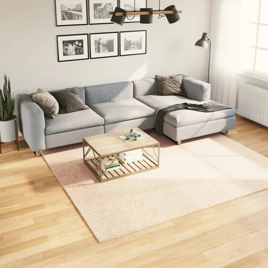 vidaXL Tapete pelo curto macio e lavável HUARTE 240x240 cm bege