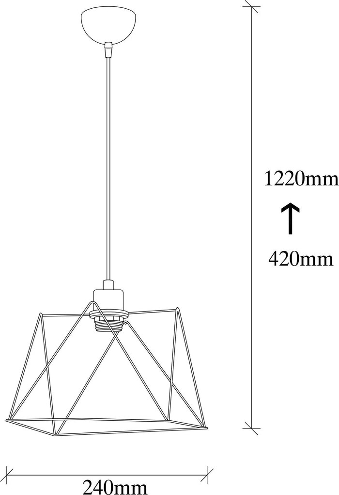 Chandelier Best – Preto – 24 cm x 122 cm