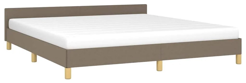 Cama sem colchão 180x200 cm tecido castanho-acinzentado
