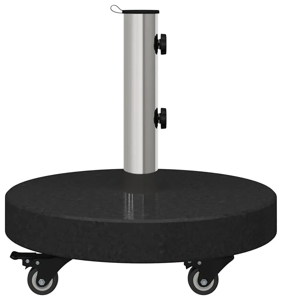 Base de Guarda-Sol com Rodas para Postes de Ø38/48mm - Granito Preto,