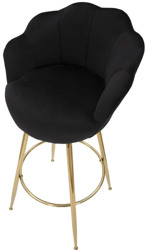 BANCO DE BAR VIENNA 55X53X110 CM PRETO E DOURADO
