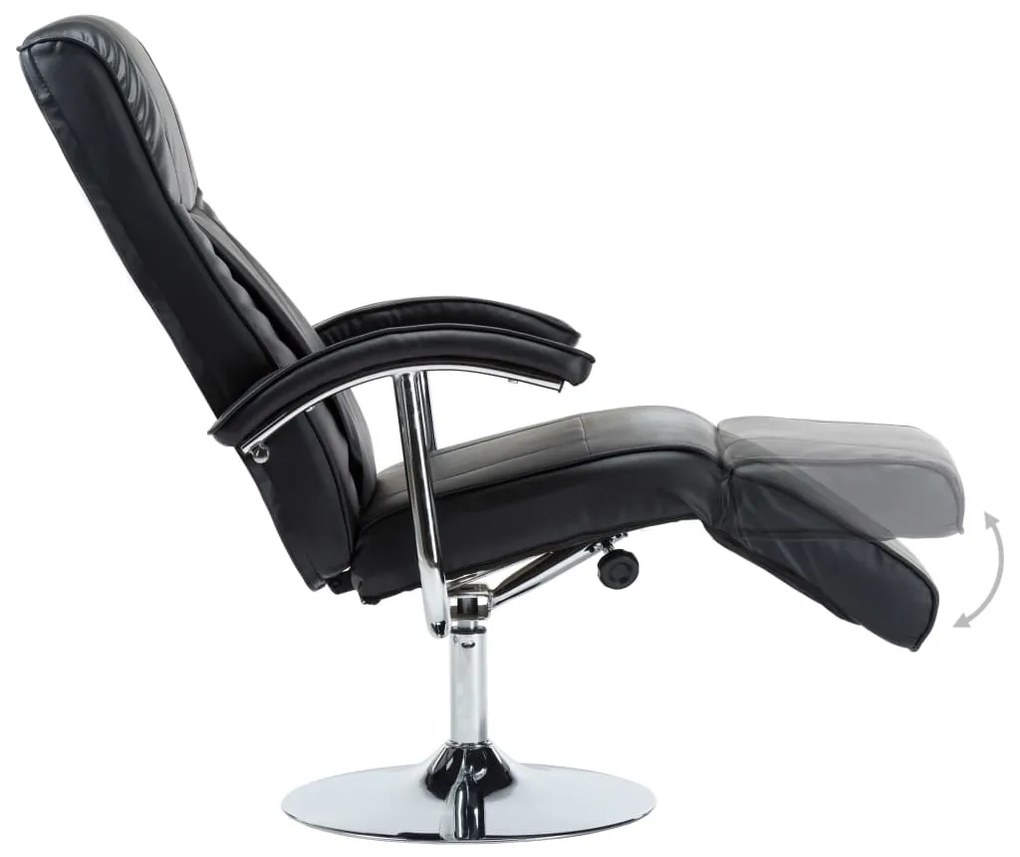 Poltrona de TV couro artificial preto