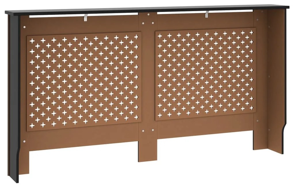 Cobertura de radiador 152x19x81,5 cm MDF preto