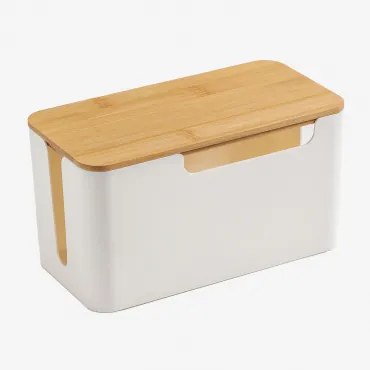 Organizador De Cabos Em Polipropileno E Madeira De Bambu Rolayn ↔︎ 23,5 Cm - Sklum