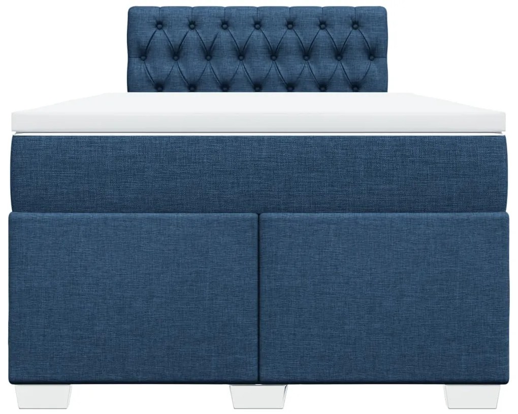Cama com molas/colchão 120x200 cm tecido azul