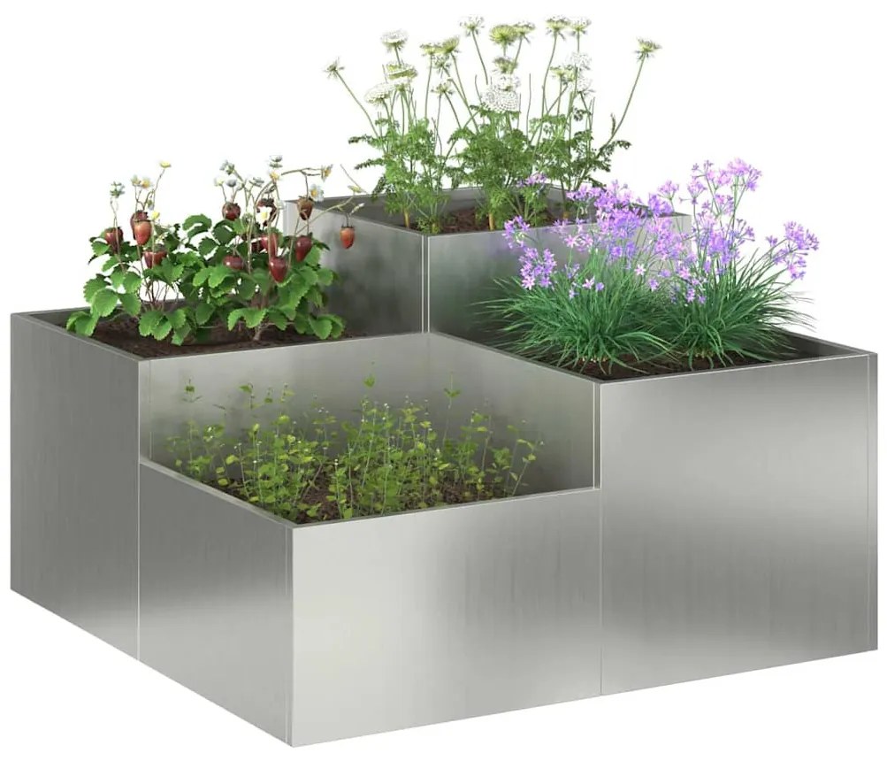 Jardineira vidaXL 80x80x48 cm Aço Galvanizado