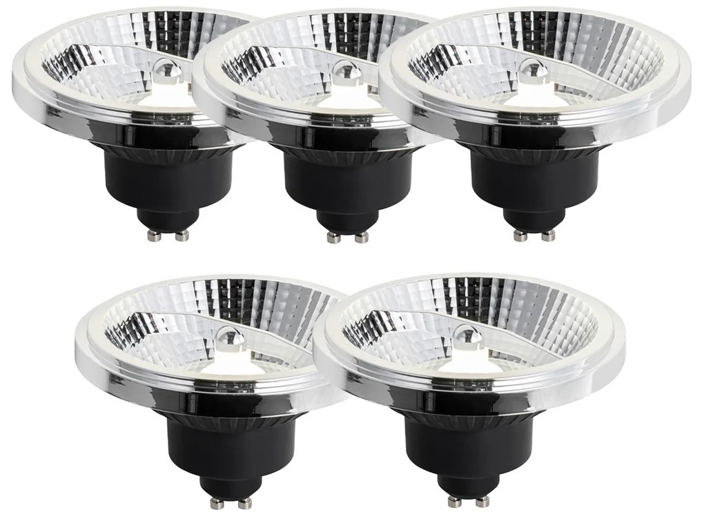 Conjunto de 5 Lâmpadas LED GU10 Reguláveis 111mm 10.5W 770 lm 4000K