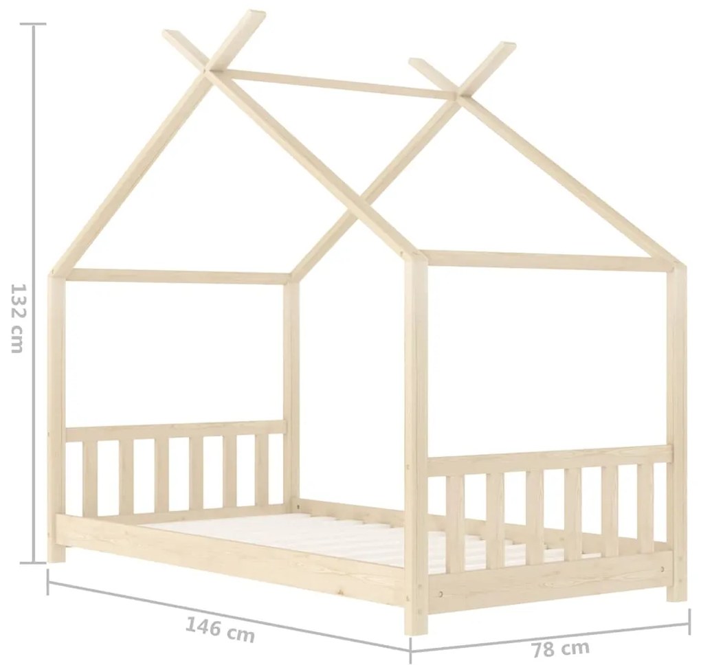 Estrutura de cama p/ crianças 70x140 cm madeira de pinho maciça