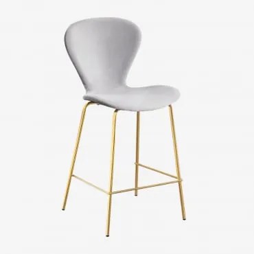 Pacote Com 4 Bancos Altos Uit ↑65 Cm & Dourado & Velluto Cinza Claro & Terciopelo - Sklum