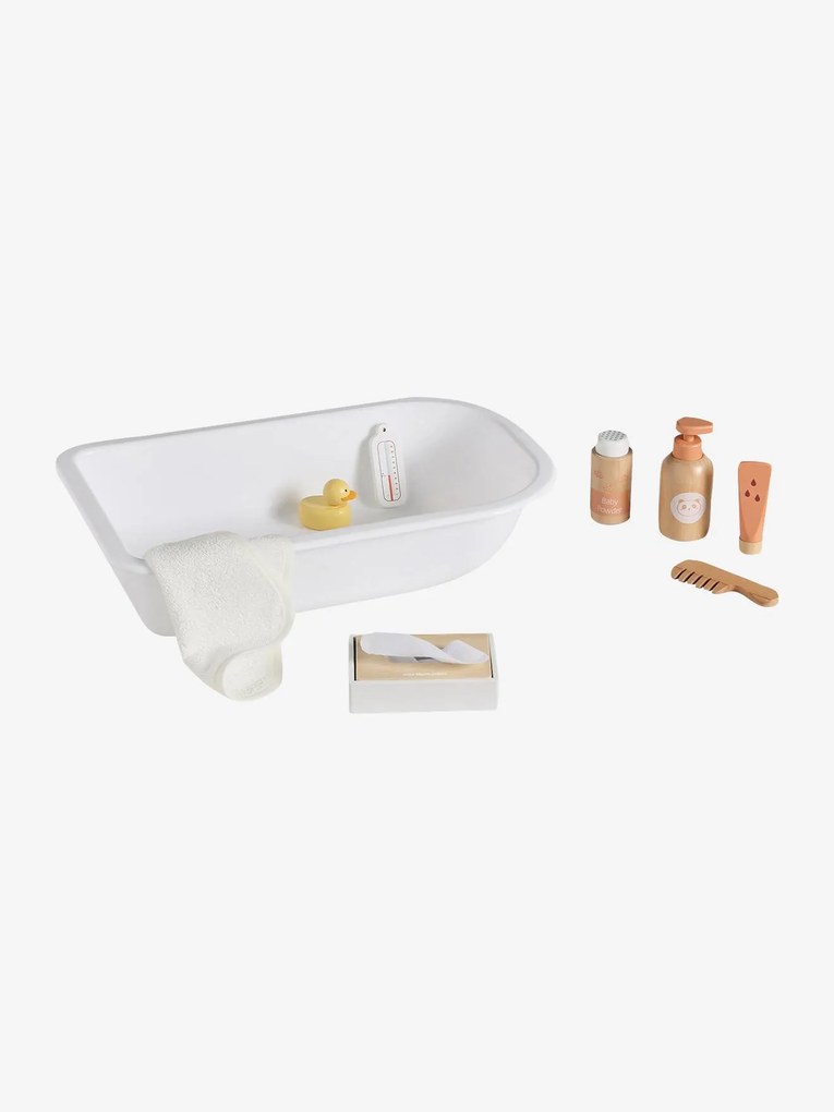 Conjunto de acessórios de banho para boneca, em madeira FSC® branco