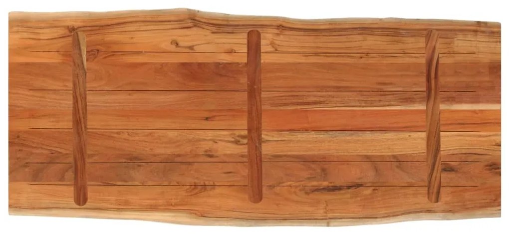 Tampo de mesa retangular borda viva 140x60x2,5 cm acácia maciça