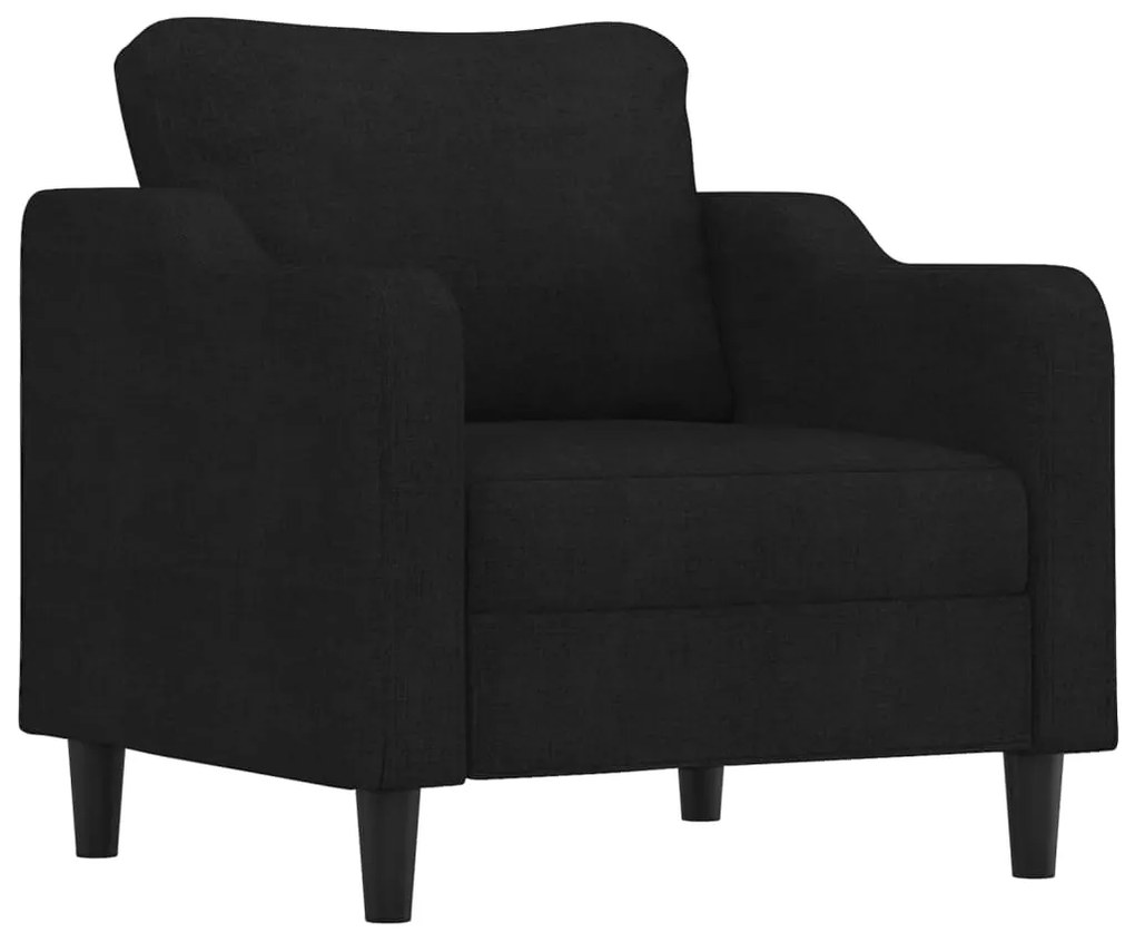 Poltrona com apoio de pés 60 cm tecido preto